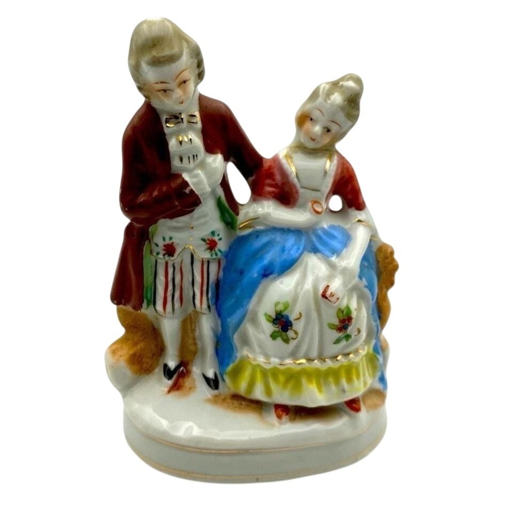 VTG Made in Occupied Japan Porcelain Colonial Courting Couple Figurine Victorian